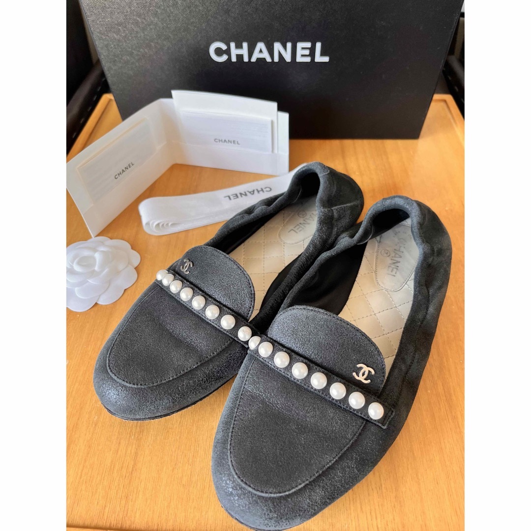 CHANEL フラットシューズ　　パール　36.5