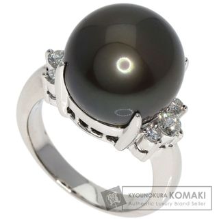 SELECT JEWELRY ブラックパール 真珠 ダイヤモンド リング・指輪 PT900 レディース(リング(指輪))