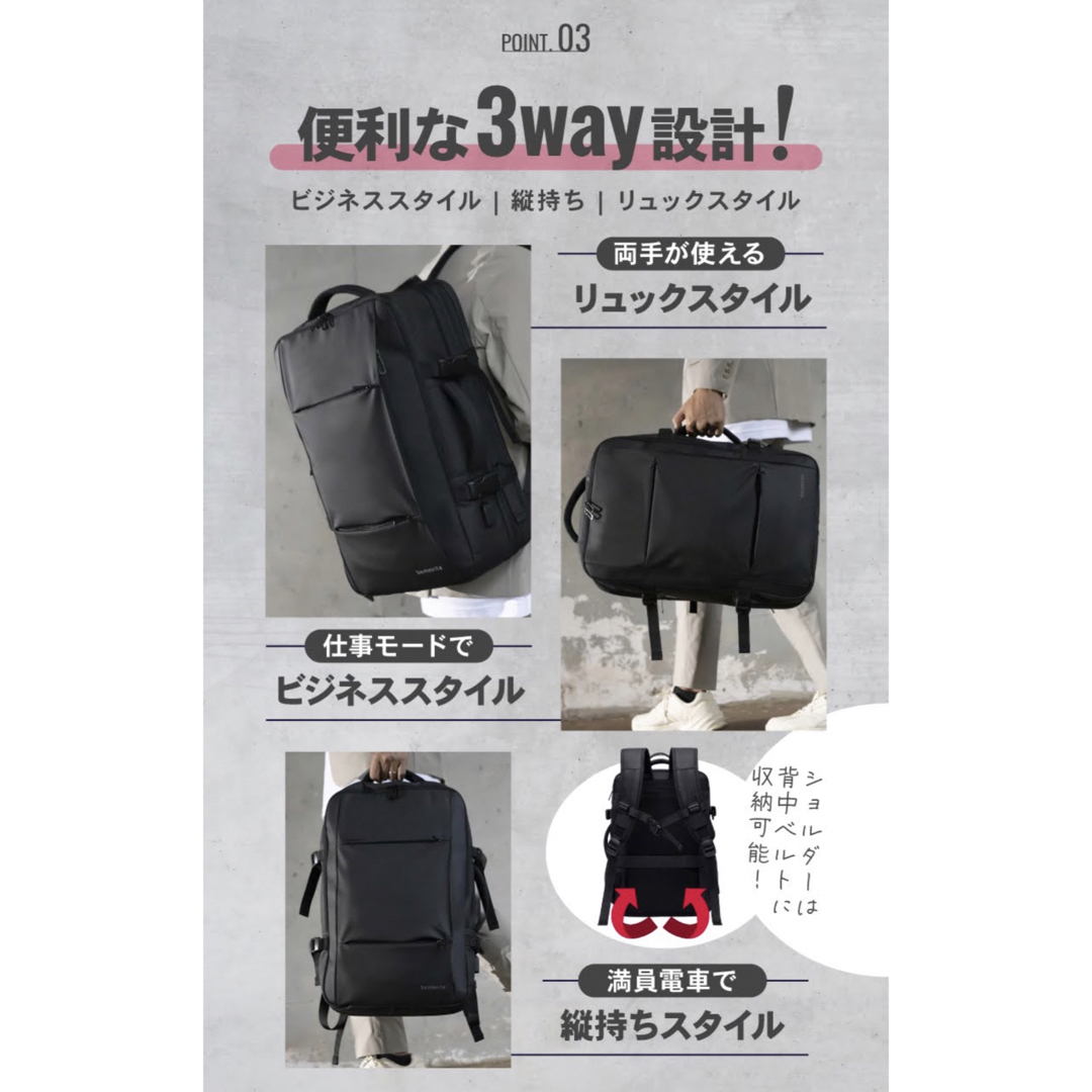 新品未使用　大容量　多機能　3way ビジネスリュック　バックパック　45L