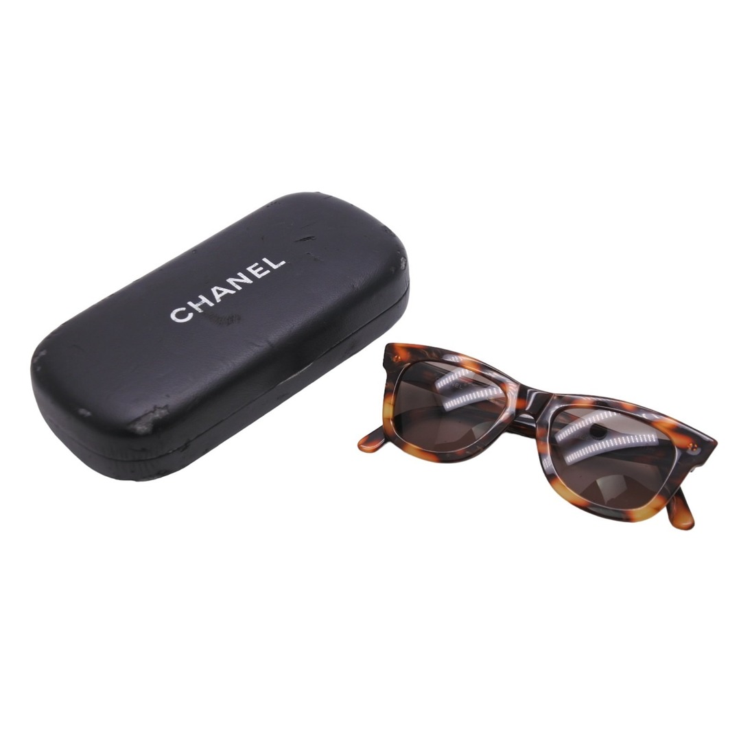 CHANEL シャネル ゴールド金具ロゴ マトラッセ 鼈甲 サングラス フレーム-