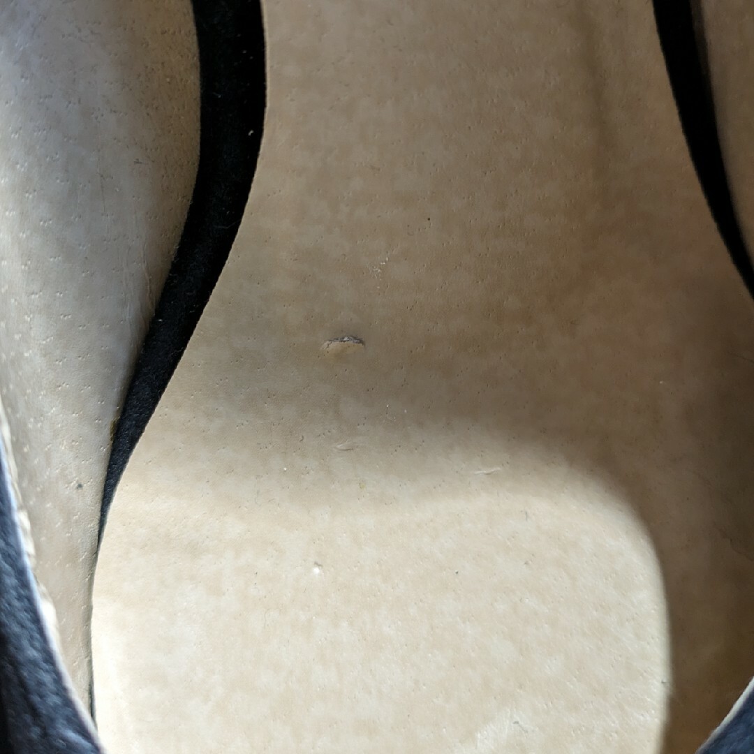 ウェッジソール　黒　ベロア レディースの靴/シューズ(ハイヒール/パンプス)の商品写真