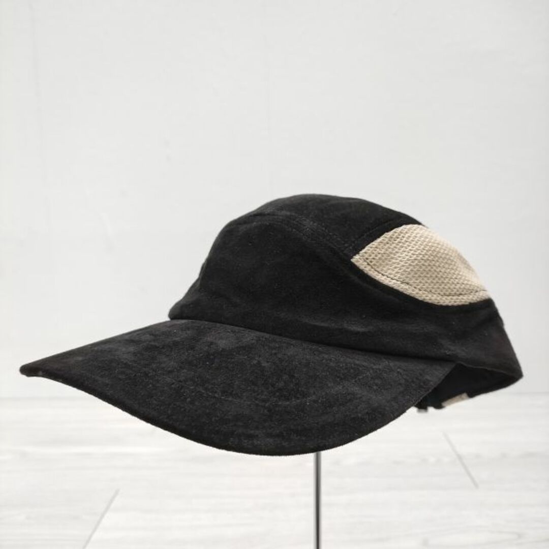 Indietro Association 新品 23SS Leather Mesh Cap ピッグスウェードキャップ 定価15400円 キャップ ブラック ベージュ メンズ インディエトロアソシエーション【中古】3-0920G◎# メンズの帽子(キャップ)の商品写真