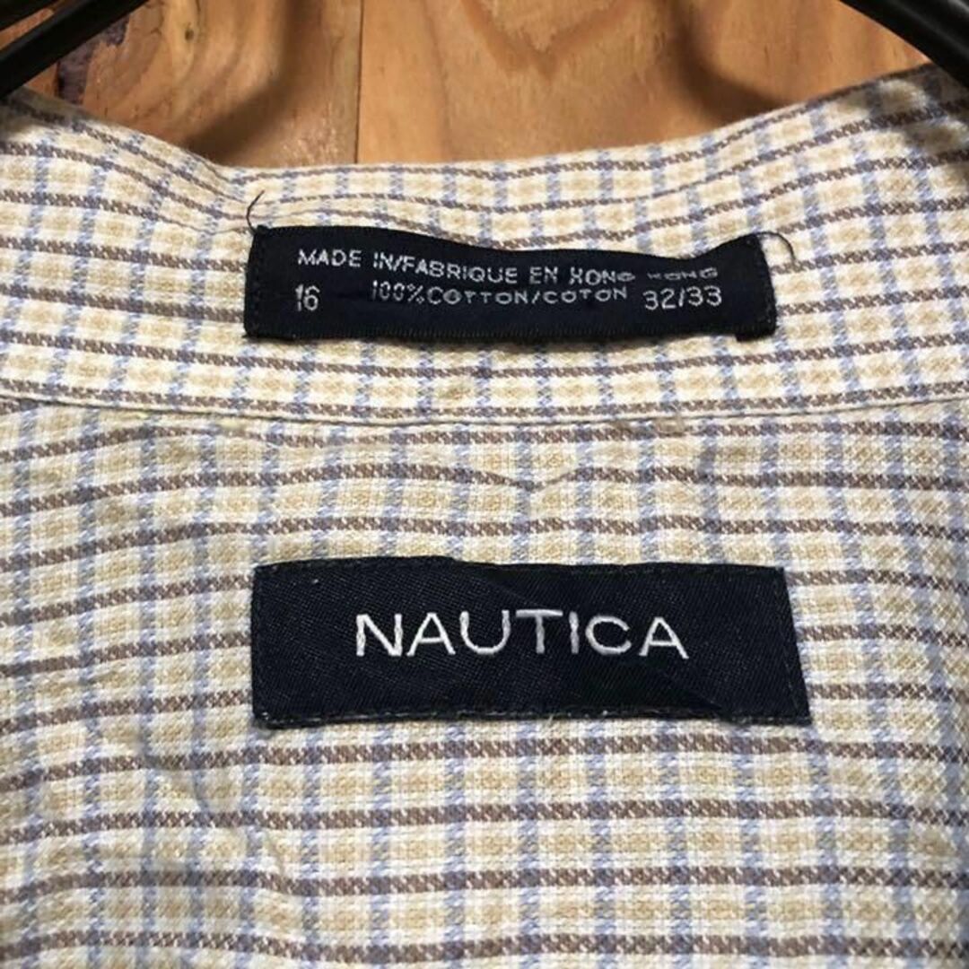 NAUTICA - ノーティカ USA古着 長袖 チェック シャツ 90s イエロー