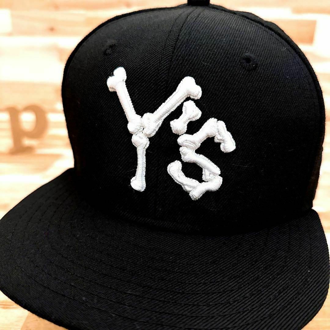 NEW ERA - 激レア【ニューエラ×ワイズ】限定コラボ 骨ボーン 立体刺繍ロゴ キャップ 黒×白の通販 by ChaliceWeLL*購入