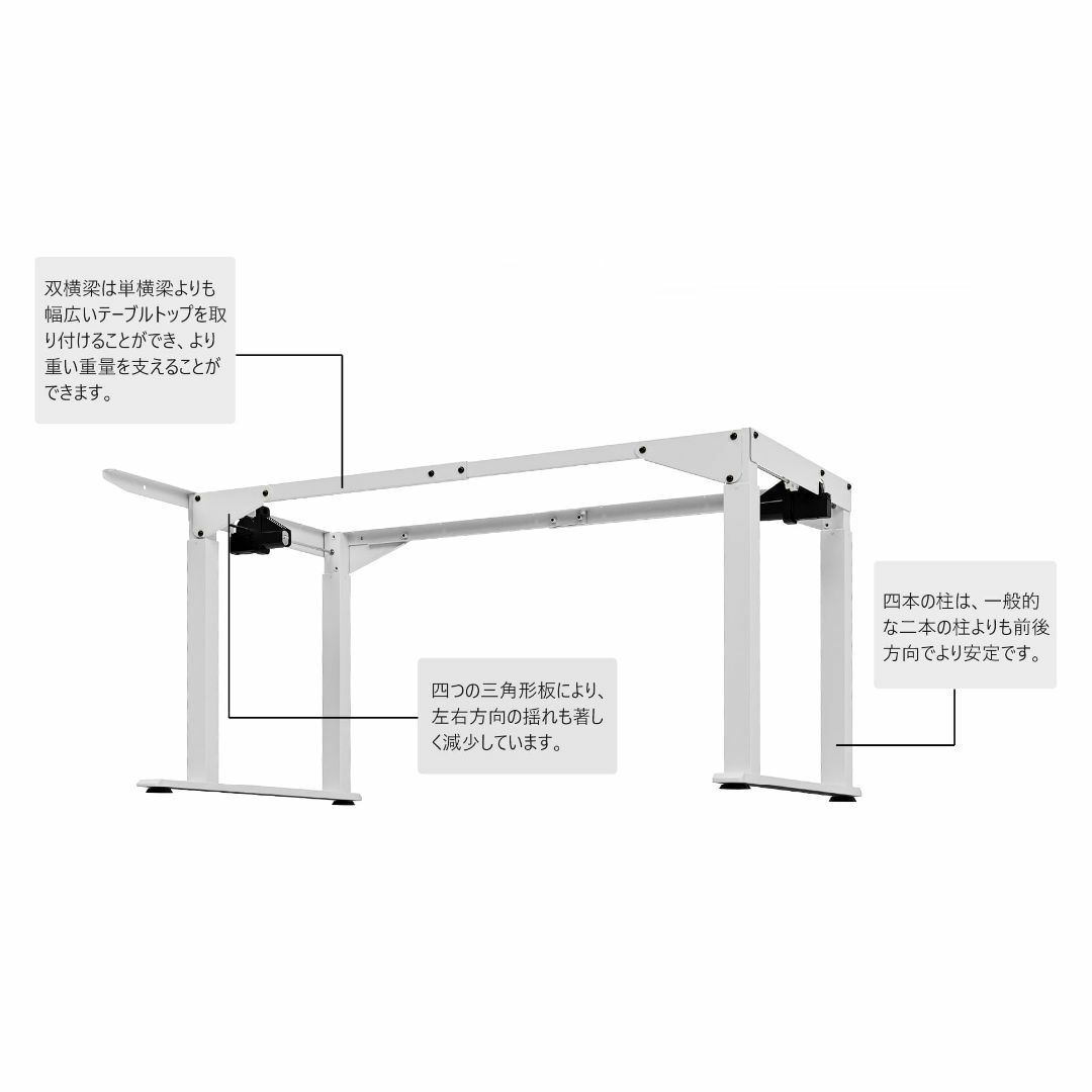 【色: フレーム】幅160 × 奥行70/108.5 cm 四本足 L字 電動 5