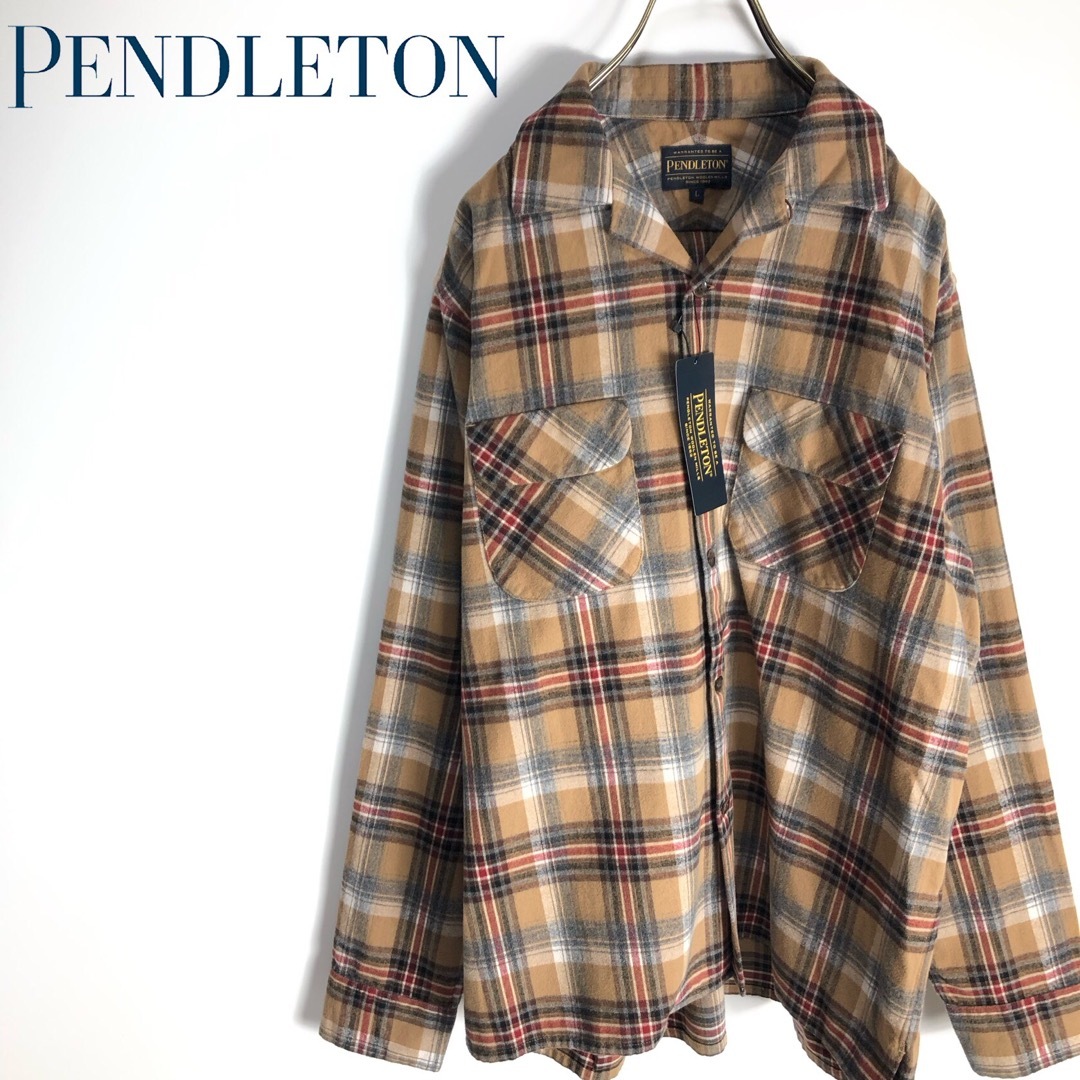 未使用 PENDLETON ペンドルトンオープンカラー フランネルシャツ 秋冬