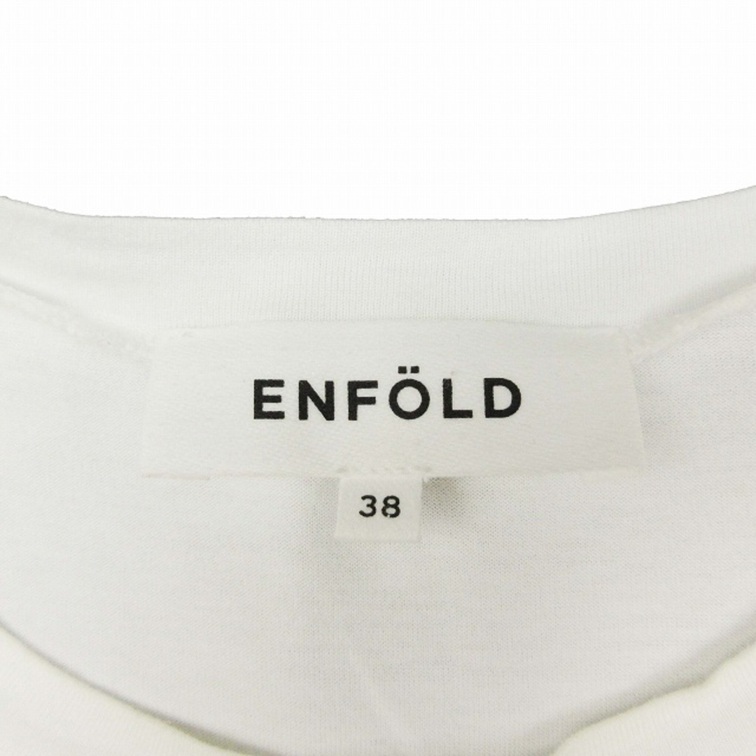 ENFOLD(エンフォルド)の美品 20SS エンフォルド スビン天竺 アシンメトリー オーバルTシャツ 38 レディースのトップス(Tシャツ(半袖/袖なし))の商品写真