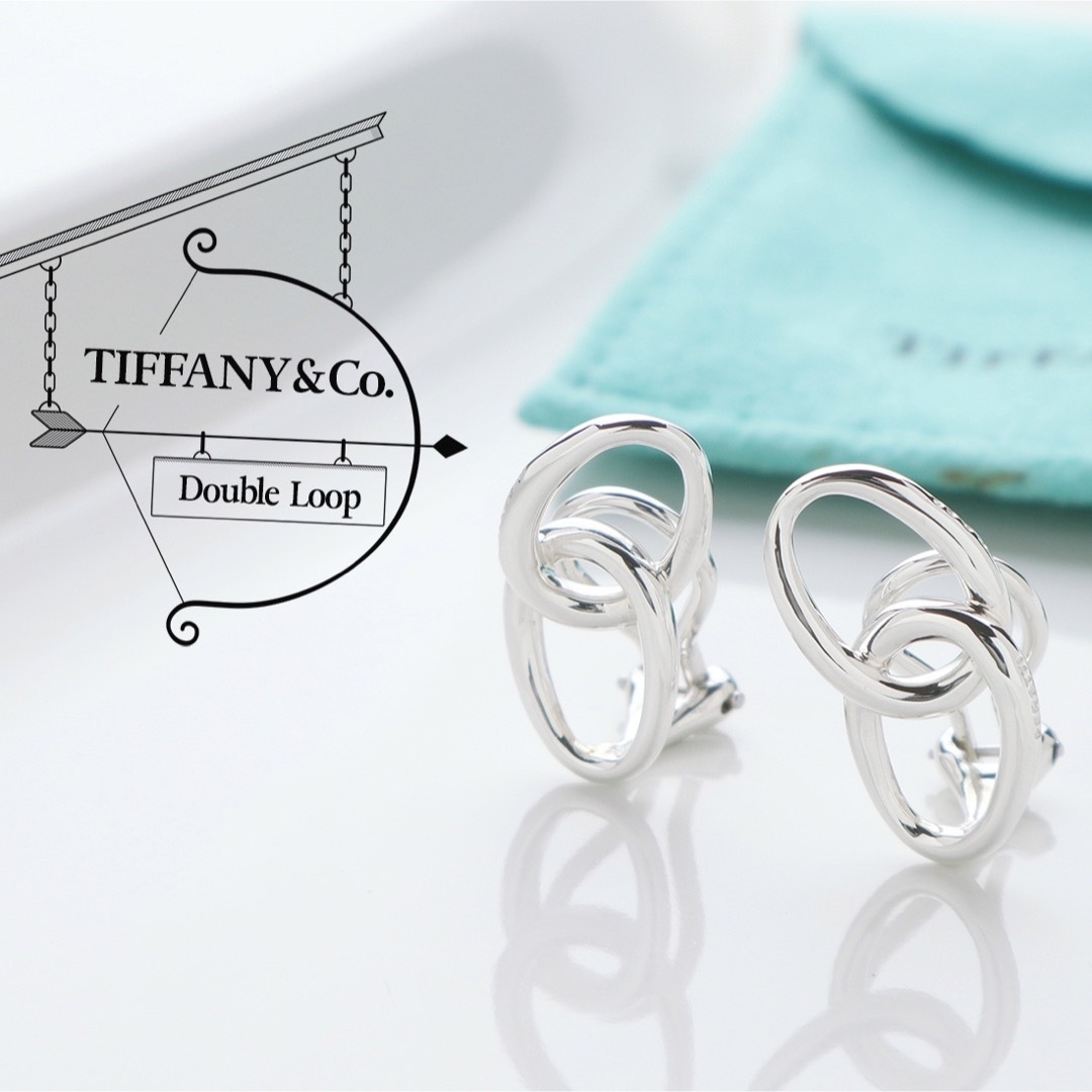 美品 TIFFANY&Co. ティファニー ダブルループ 925 イヤリング