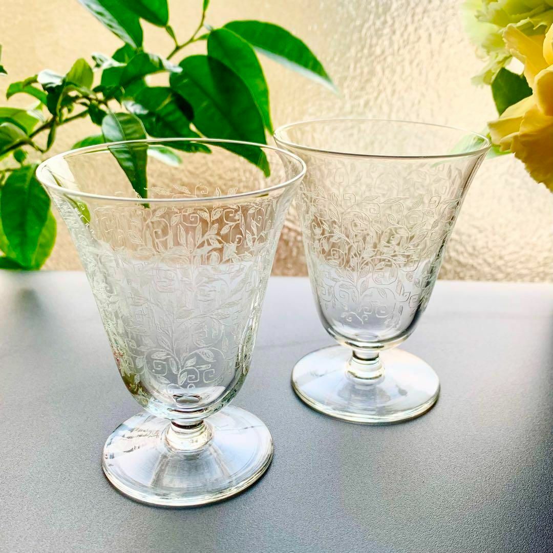 O*アペリティフグラス オールドバカラOLD BACCARAT ペアワイングラス O*アペリティフグラス オールドバカラOLD BACCARAT ペアワイングラス