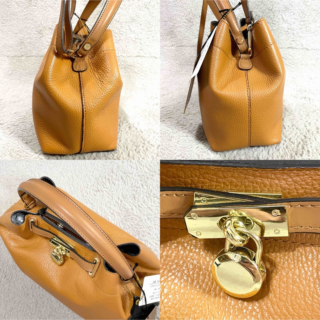 新品タグ付き✨モードフルーレ 2way バッグ イタリアンカーフ オールレザー