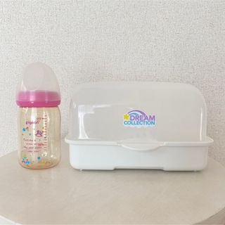 ニシマツヤ(西松屋)の電子レンジ用哺乳類消毒器 Pigeon ピジョン哺乳瓶 セット (哺乳ビン用消毒/衛生ケース)