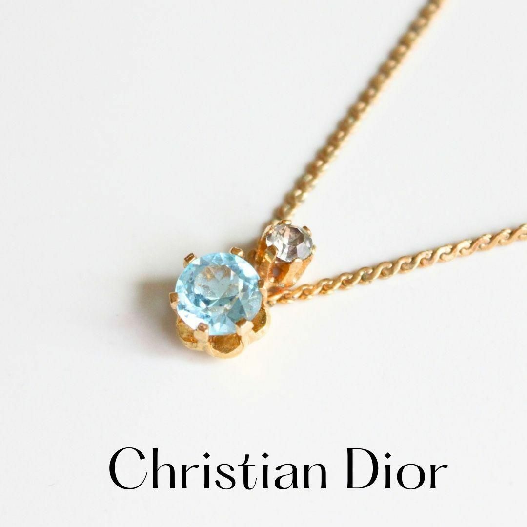 Christian Dior(クリスチャンディオール)のクリスチャンディオール ブルーストーンネックレス レディースのアクセサリー(ネックレス)の商品写真