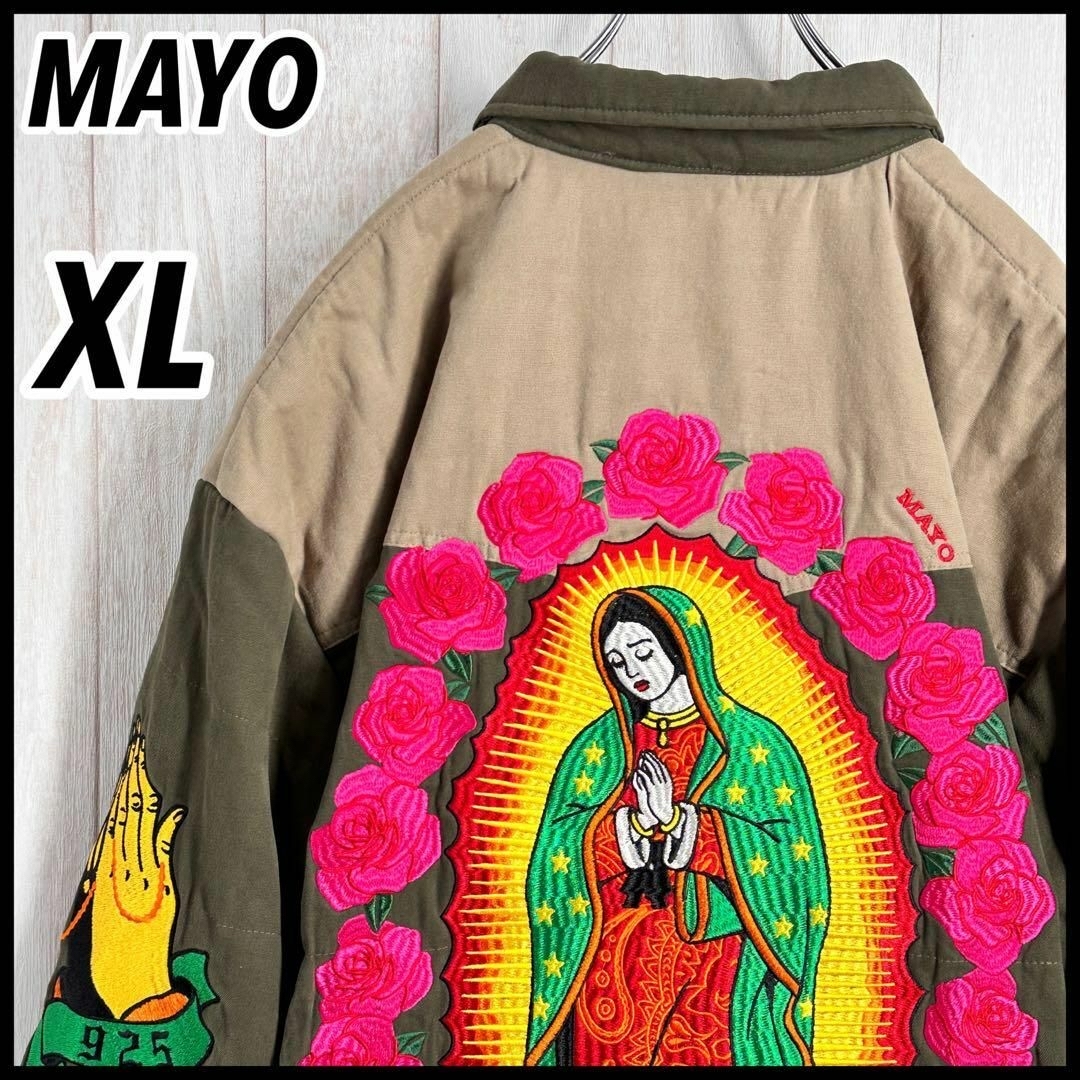 最高デザイン】希少XL MAYO メイヨー マリア刺繍ロゴ ブルゾン 即完売品-