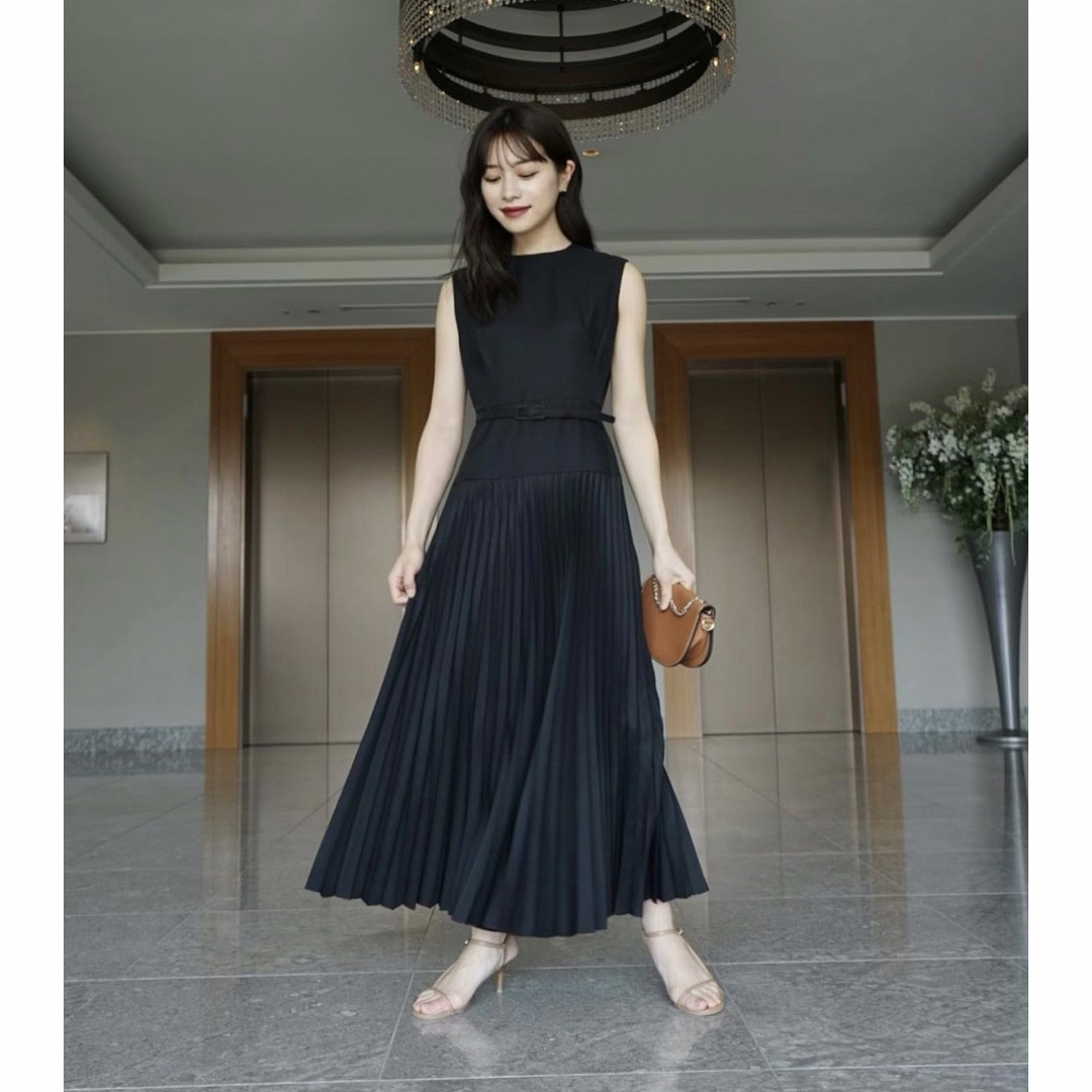 laubeblanc Belted Pleats Dress - ロングワンピース/マキシワンピース