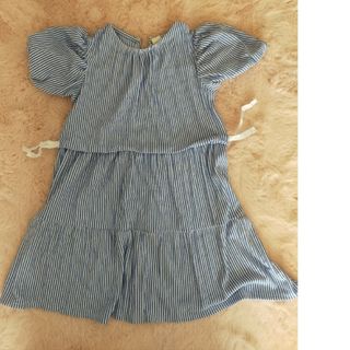 ザラ(ZARA)のZARA　水色　ワンピース　ストライプ　120(ワンピース)