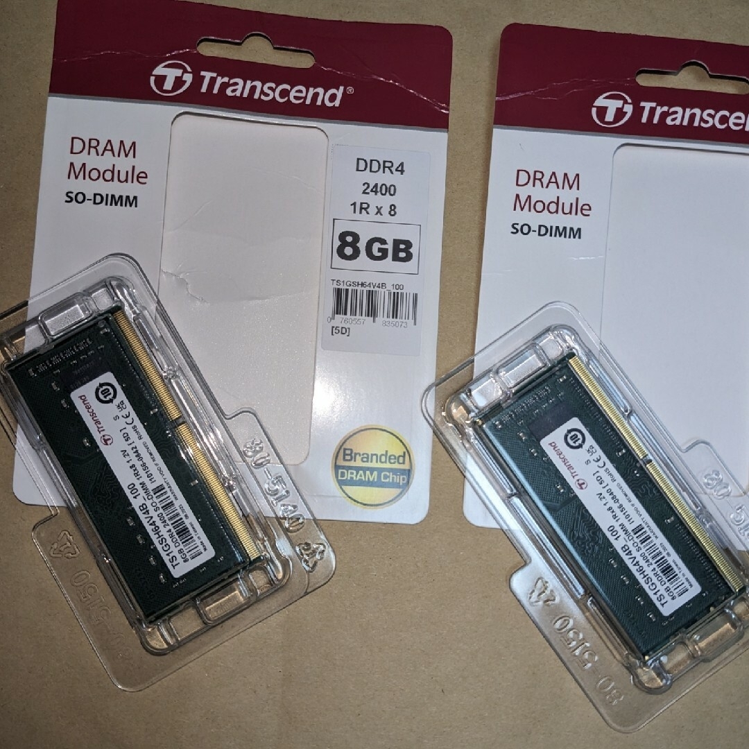 ノートパソコン用メモリ　8GB 2枚