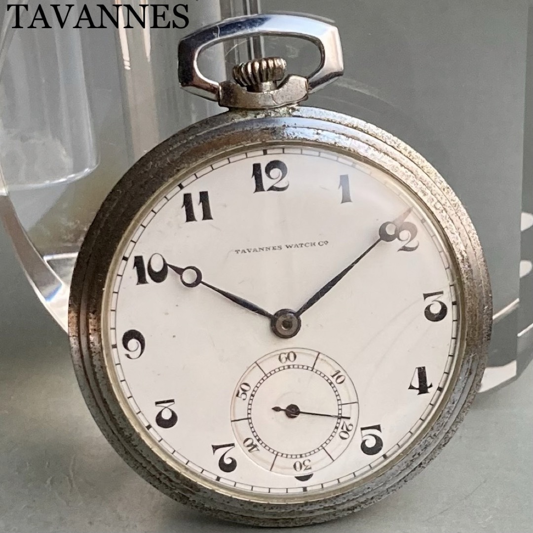 タバン TAVANNES アンティーク 懐中時計 手巻き シルバー