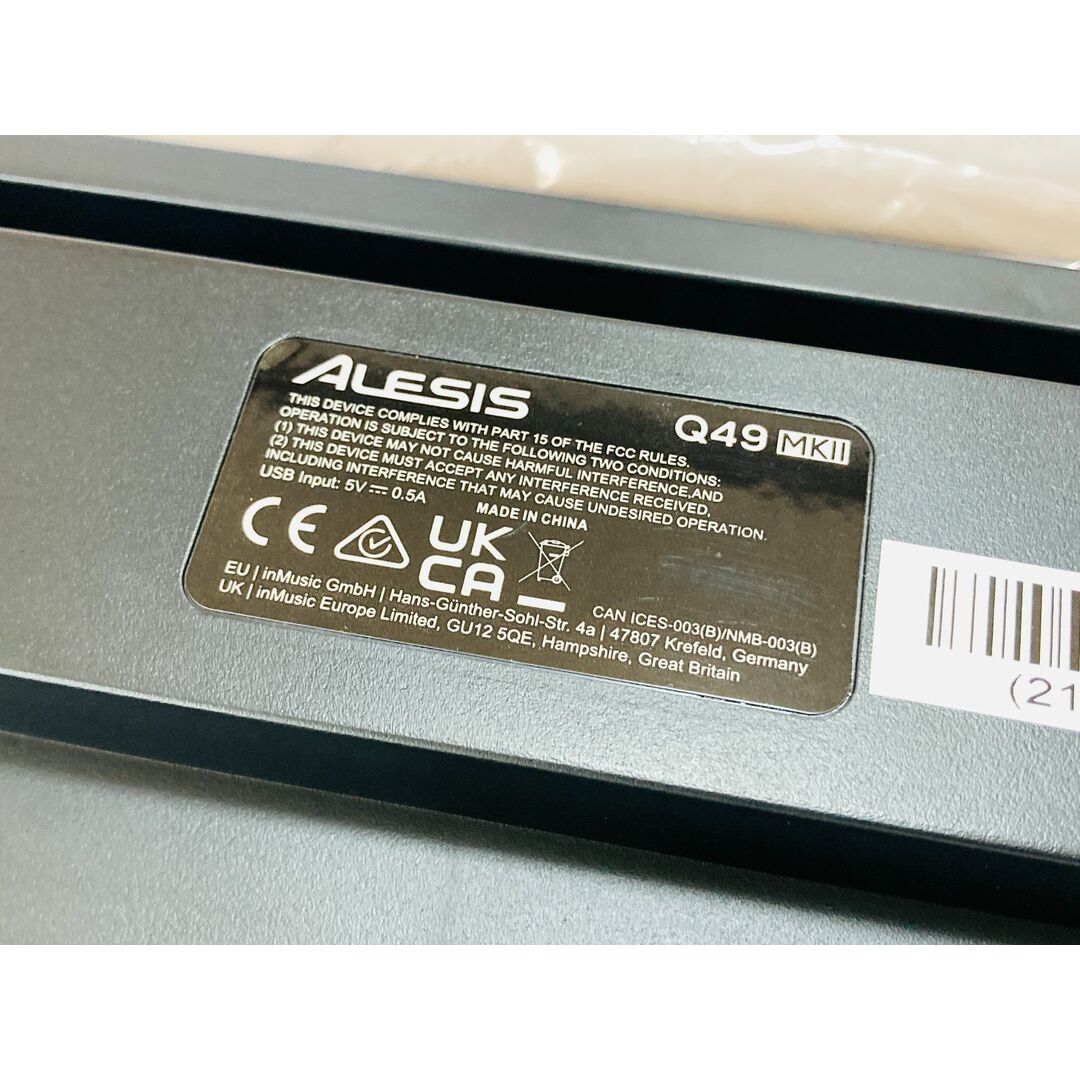 美品★Alesis(アレシス) MIDIキーボード USBコントローラー 49鍵 フルサイズ ベロシティ対応 Q49 MKII リプロス 楽器 器材 音響機器 送料無料 5