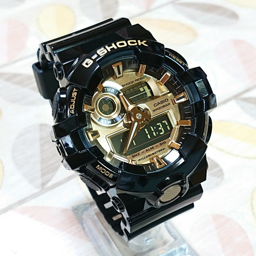 美品【CASIO/G-SHOCK】デジアナ メンズ腕時計 GA-710GB-1A-