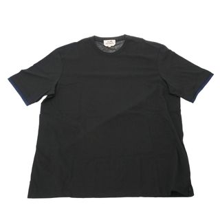 エルメス(Hermes)のエルメス  クルーネック Tシャツ 袖ガラ XLサイズ 半袖Ｔシャツ 黒(Tシャツ/カットソー(半袖/袖なし))