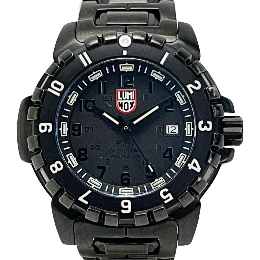 ☆☆LUMINOX ルミノックス F117 ナイトホーク 6400シリーズ ブラック クォーツ メンズ 腕時計 箱・取説有腕時計(アナログ)
