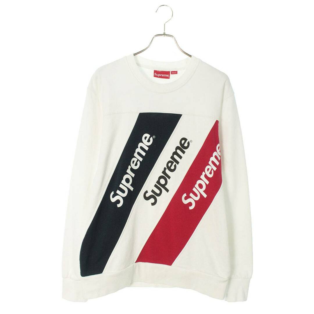 シュプリーム  15SS  Athletic Split Crewneck ロゴスプリットクルーネックスウェット メンズ L