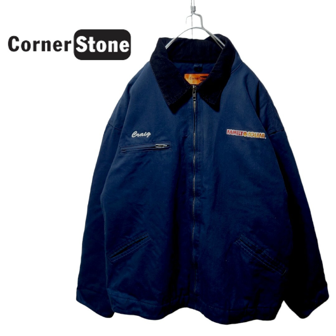 【Corner Stone】コーデュロイ襟 中綿入りダックジャケット A1293