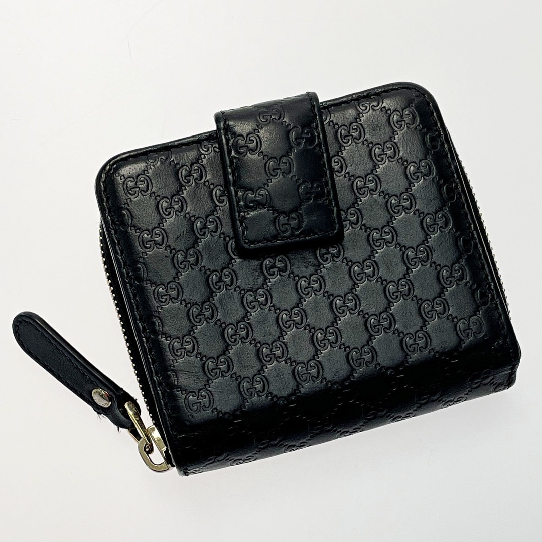Gucci - GUCCI グッチ グッチシマ 449395・525040 ブラック 2つ折り