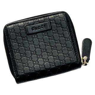 ☆☆GUCCI グッチ グッチシマ 449395・525040 ブラック 2つ折り財布 レザー レディース ゴールド金具