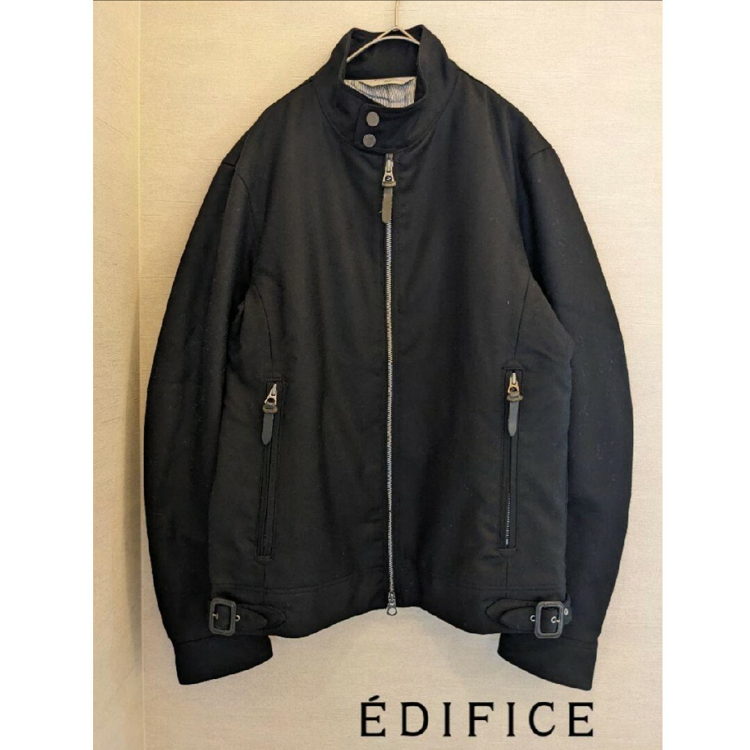 【送料無料メンズ】EDIFICEエディフィス　ウールジップアップジャケット　黒 | フリマアプリ ラクマ