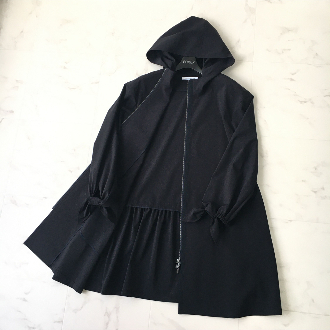 美品　FOXEY フォクシー　レイニー　ストレッチ　ウォータープルーフ　コート