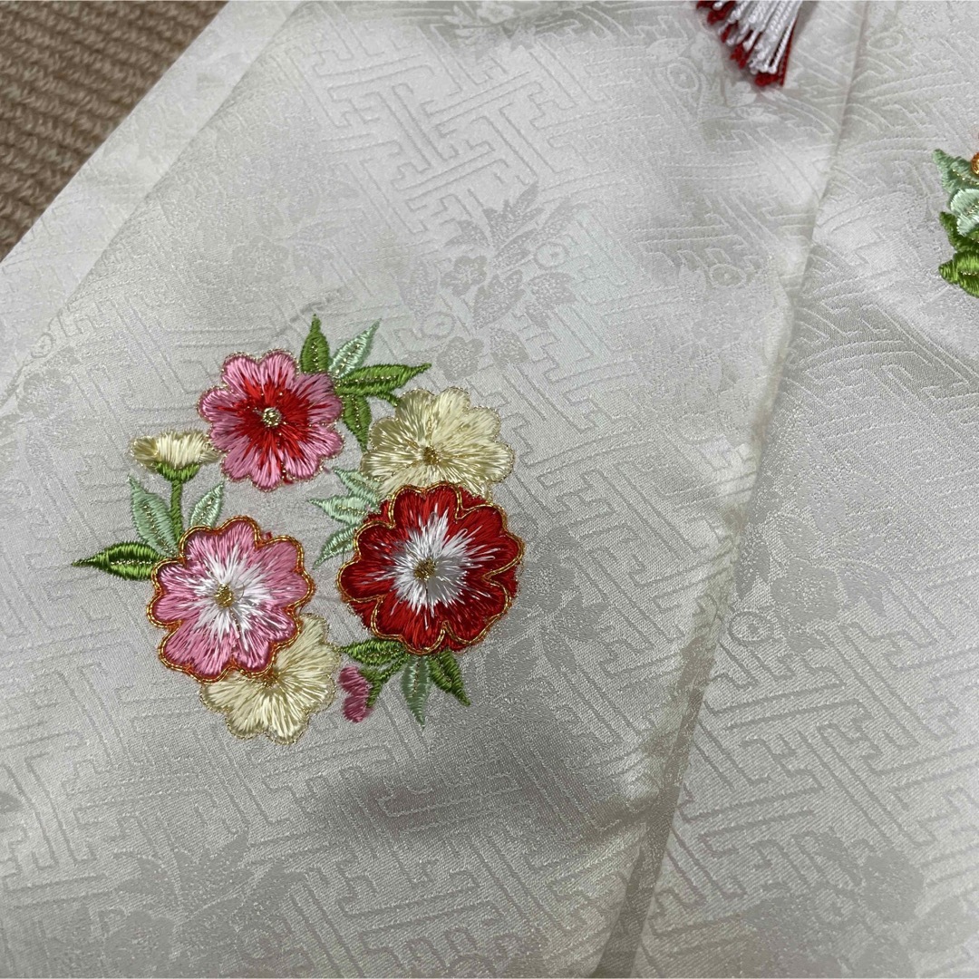 新品 日本製 正絹 ミツ身 被布 ヒフ 花宝 七五三 3歳お祝い着 刺繍 和装