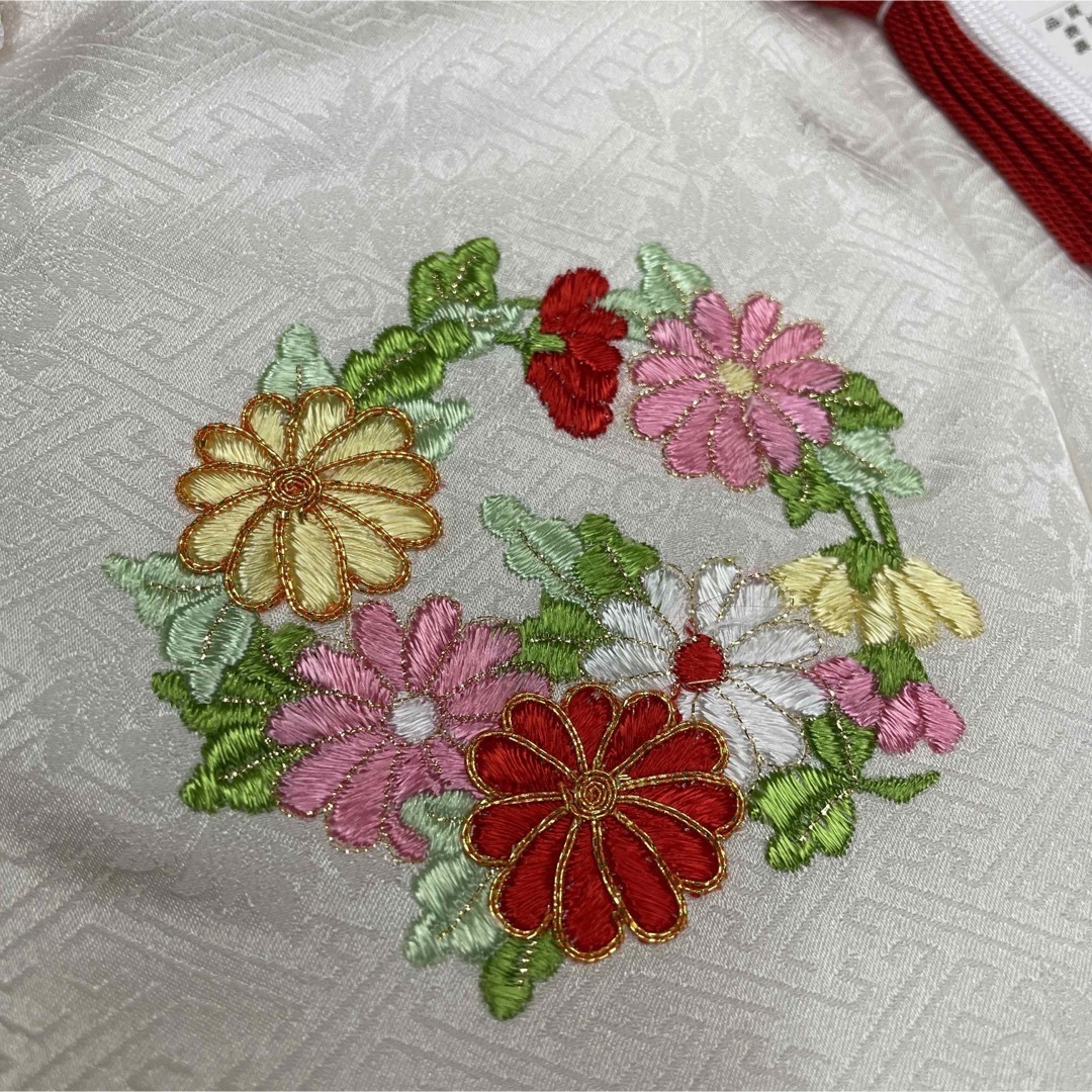 新品 日本製 正絹 ミツ身 被布 ヒフ 花宝 七五三 3歳お祝い着 刺繍 和装