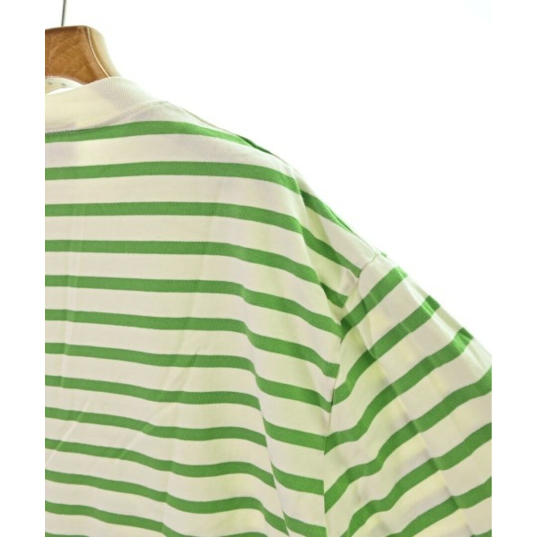 MAISON KITSUNE Tシャツ・カットソー L 白x緑(ボーダー)