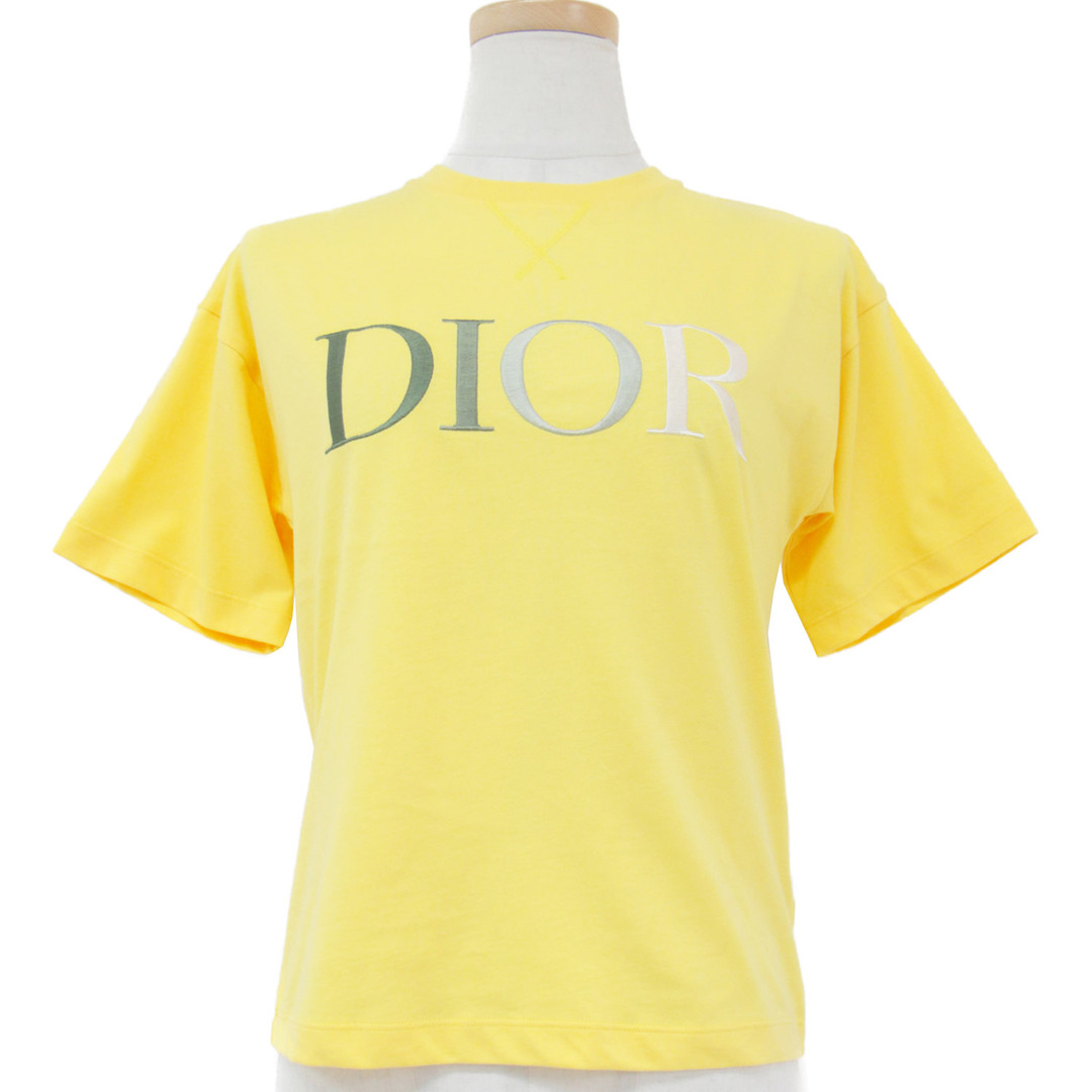 Dior(ディオール)のDior ディオール カットソー Tシャツ トップス イエロー 8(KIDSサイズ) プルオーバー クルーネック 半袖 ロゴ 刺繍 コットン 綿 ブランド ロゴTシャツ【レディース】【中古】【美品】 レディースのトップス(Tシャツ(半袖/袖なし))の商品写真