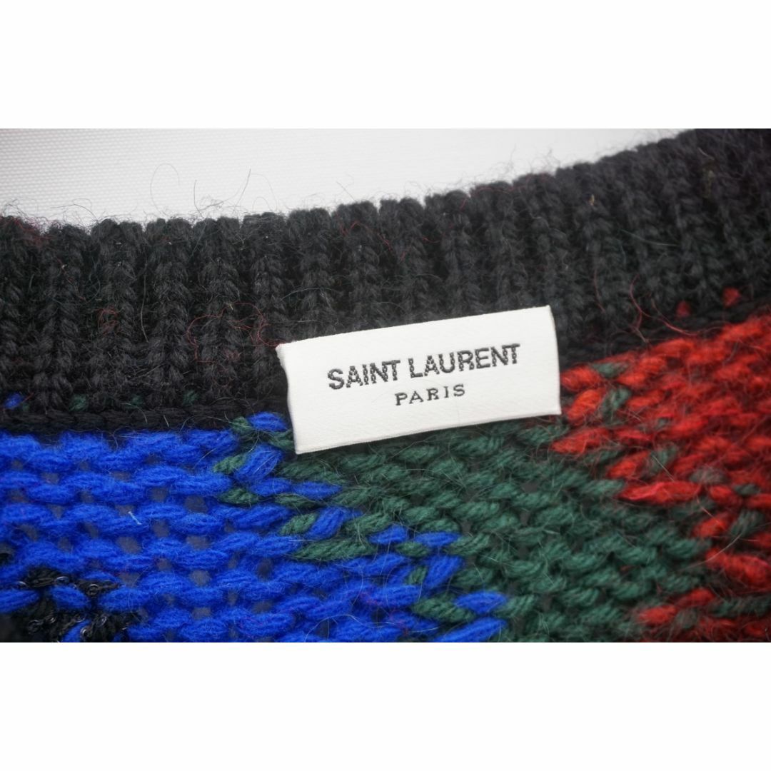 美品 正規21AW SAINNT LAURENT ジグザグ ニット 923N▲ 2