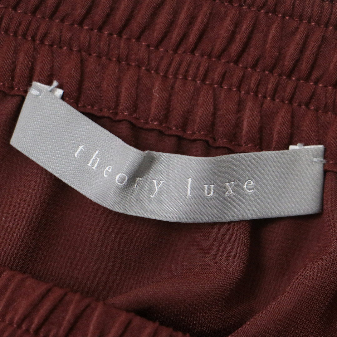 Theory luxe(セオリーリュクス)のtheory luxe セオリーリュクス スカート ロング ブラウン 38(M) 膝下 Aライン ウエストゴム スリット サテン 光沢 ポリエステル きれいめ 上品 オフィス カジュアル 大人女子 エレガント おしゃれ シンプル ブランド 【レディース】【中古】 レディースのスカート(ロングスカート)の商品写真