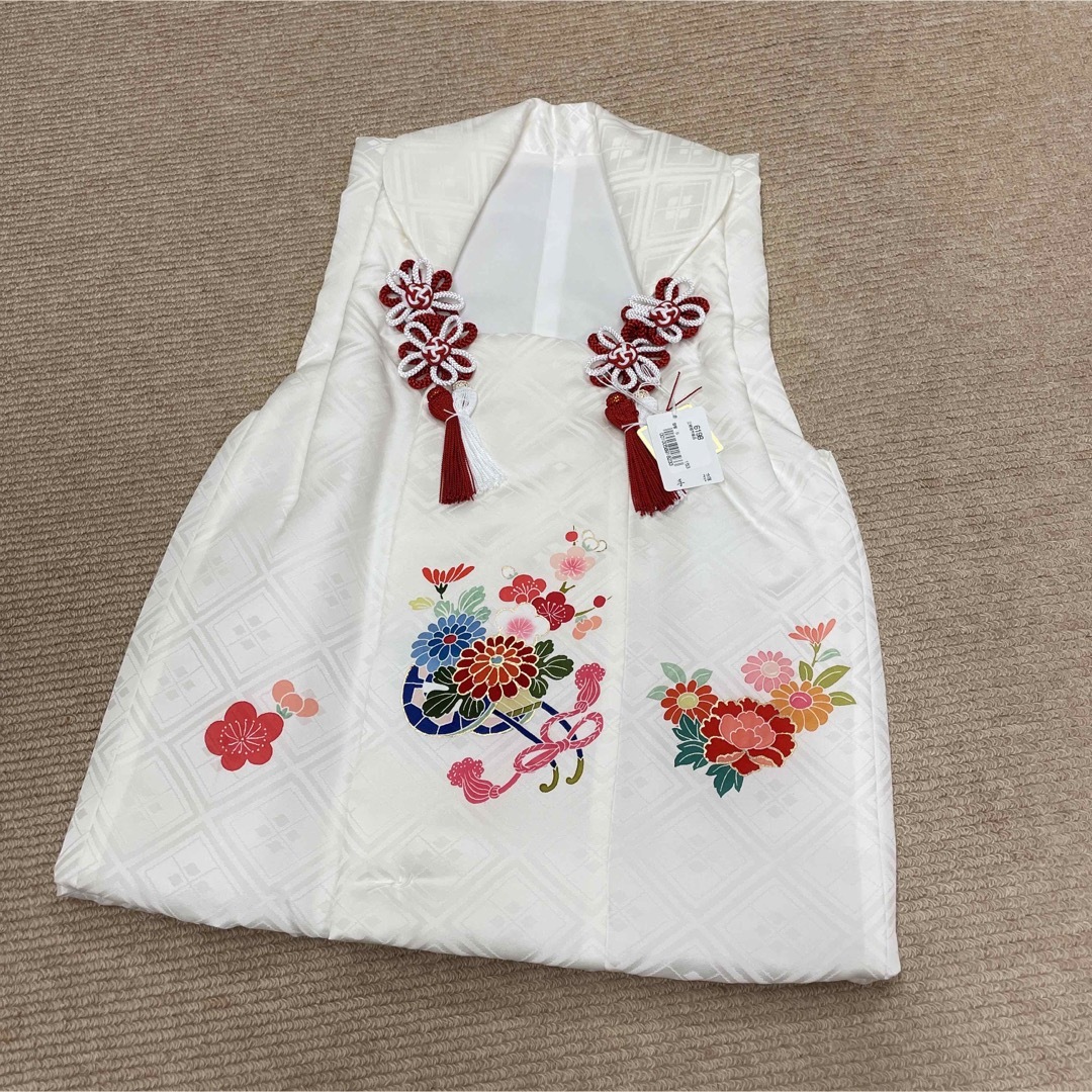 新品 日本製 正絹 被布 ヒフ 手描き 友禅 七五三 三歳お祝い着 白地 和装 | フリマアプリ ラクマ
