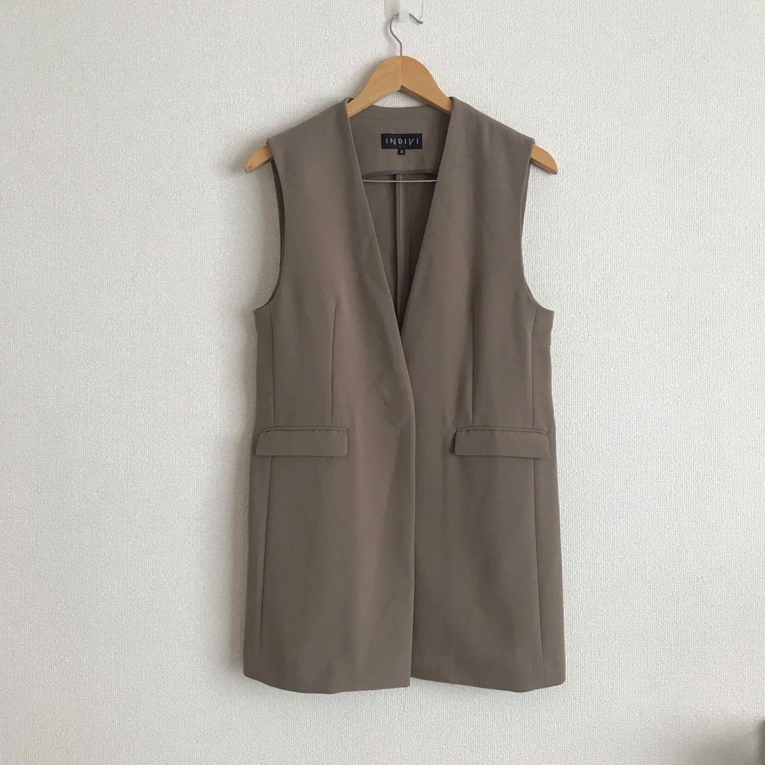 INDIVI 美品　ストレッチ ジレジャケット　スカート   セット