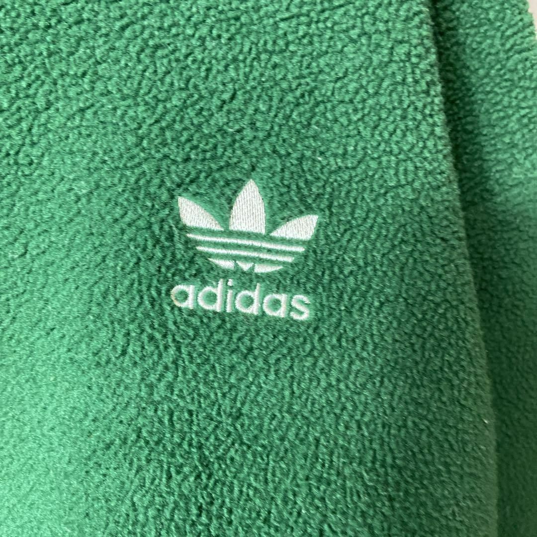 【人気グリーン】adidasフリースパーカー両面刺繍ロゴ緑ストリートXL 6