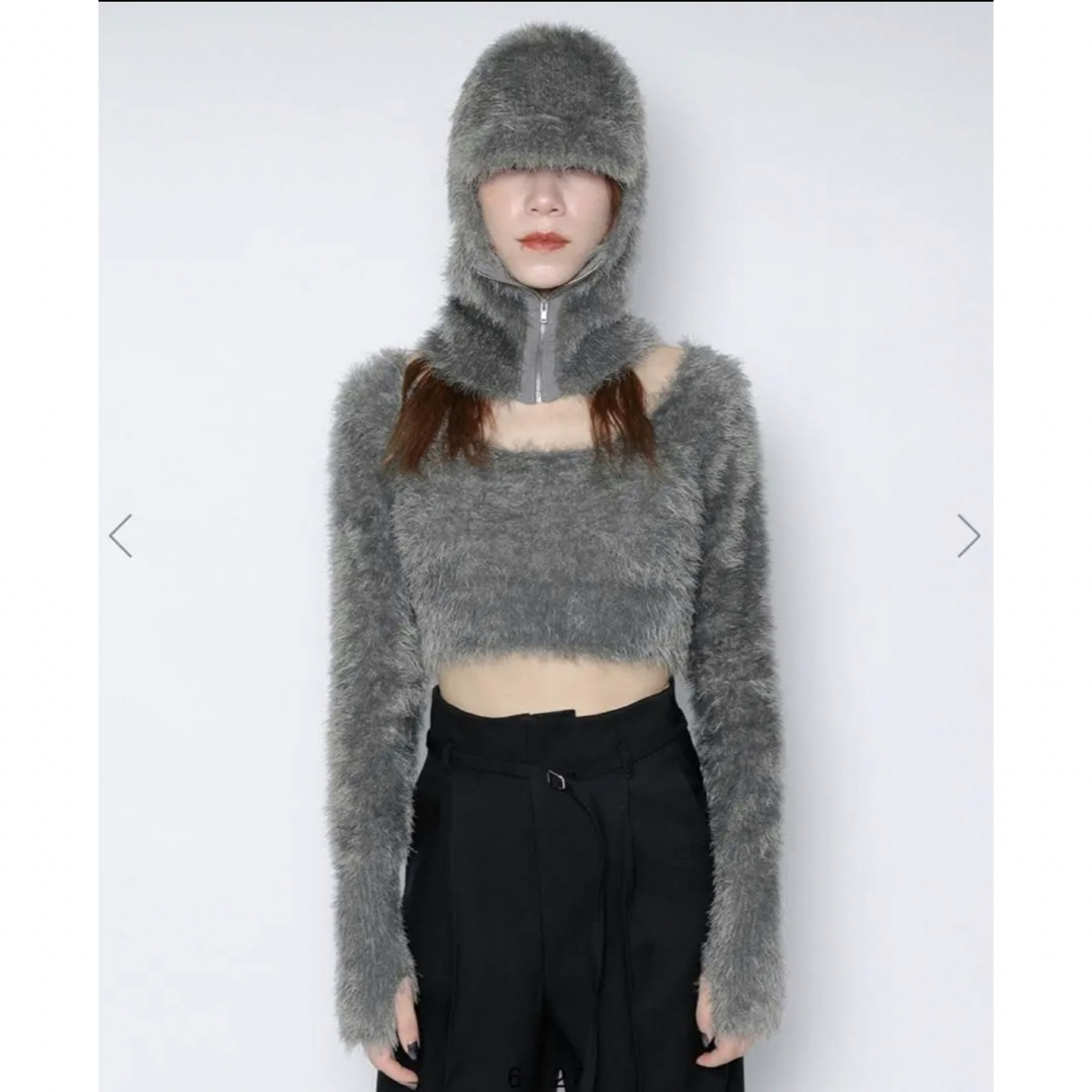 melt the lady feather knit tops set gray | フリマアプリ ラクマ