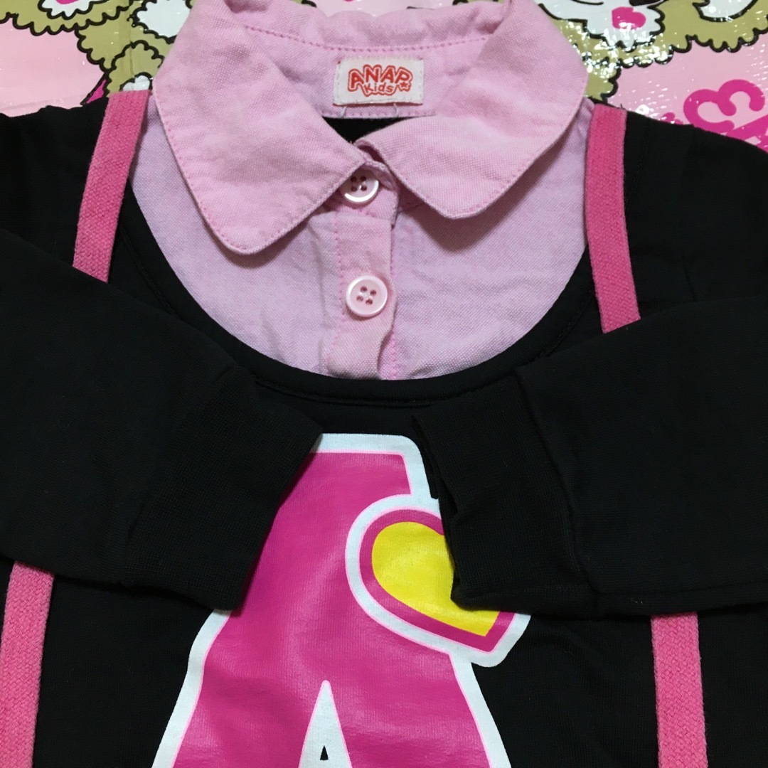 ANAP Kids(アナップキッズ)の重ね着風 トップス キッズ/ベビー/マタニティのキッズ服女の子用(90cm~)(Tシャツ/カットソー)の商品写真