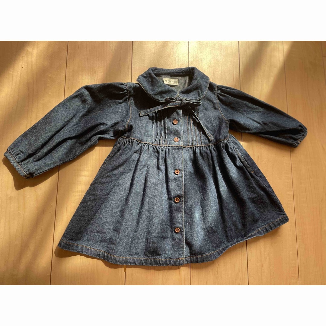 デニムワンピース　95 キッズ/ベビー/マタニティのキッズ服女の子用(90cm~)(ワンピース)の商品写真