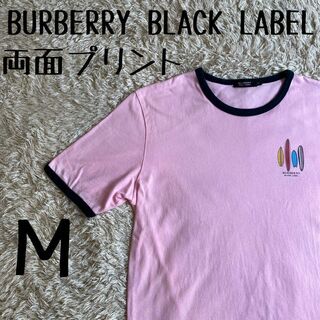 人気デザイン☆バーバリーブラックレーベル 両面プリント リンガーネック Tシャツ