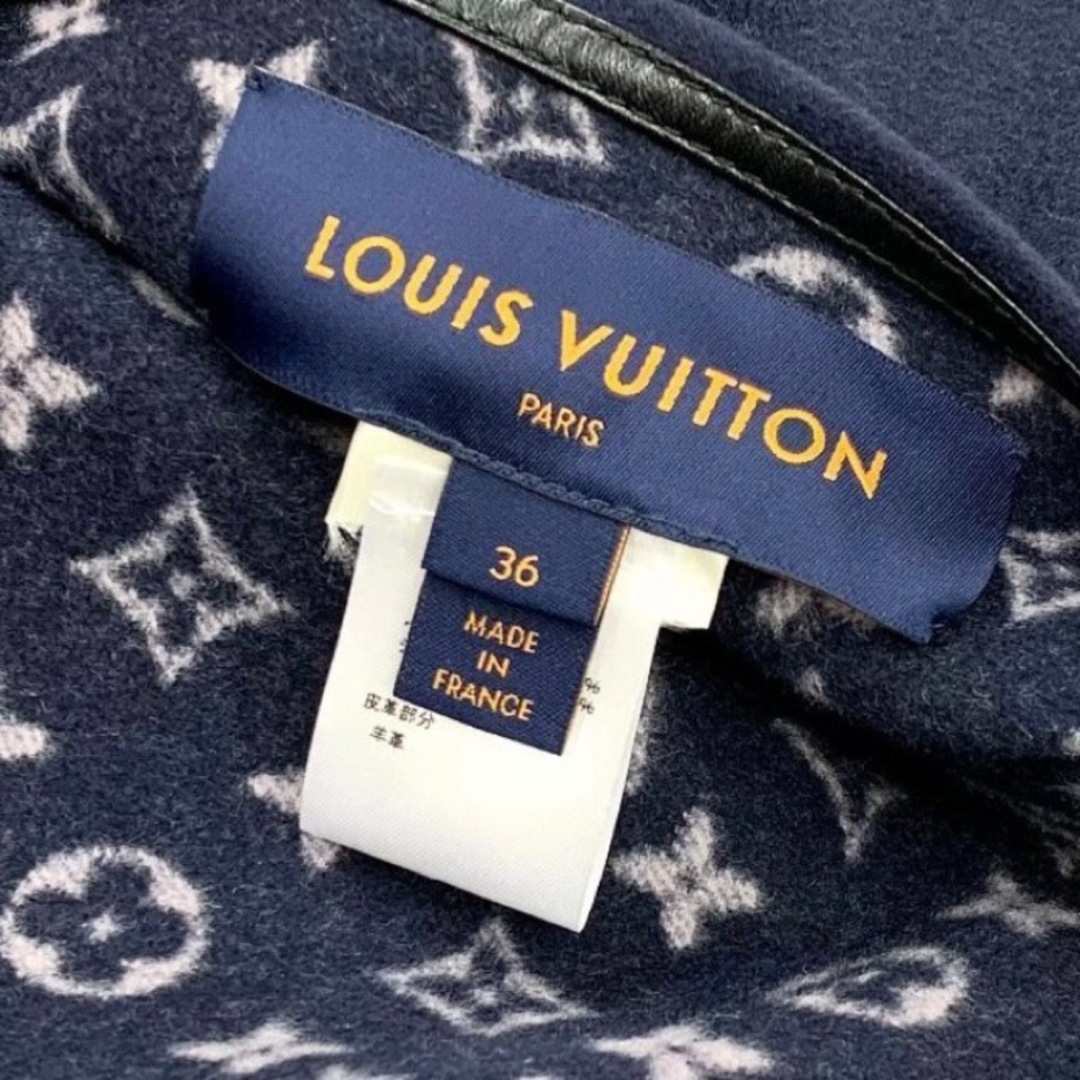 LOUIS VUITTON(ルイヴィトン)のルイヴィトン LOUIS VUITTON モノグラム ケープ コート ポンチョ アウター リバーシブル ウール ネイビー レディースのジャケット/アウター(ポンチョ)の商品写真