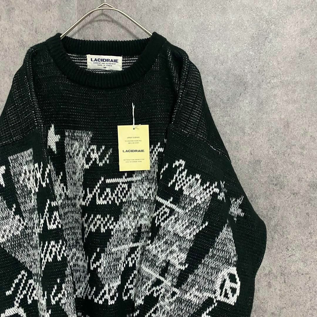 90S デッドストック 総柄ニット メンズM アクリル 個性派 B3 - ニット ... 90s vintage デッドストック 柄ニット メンズ M 個性派 Y3