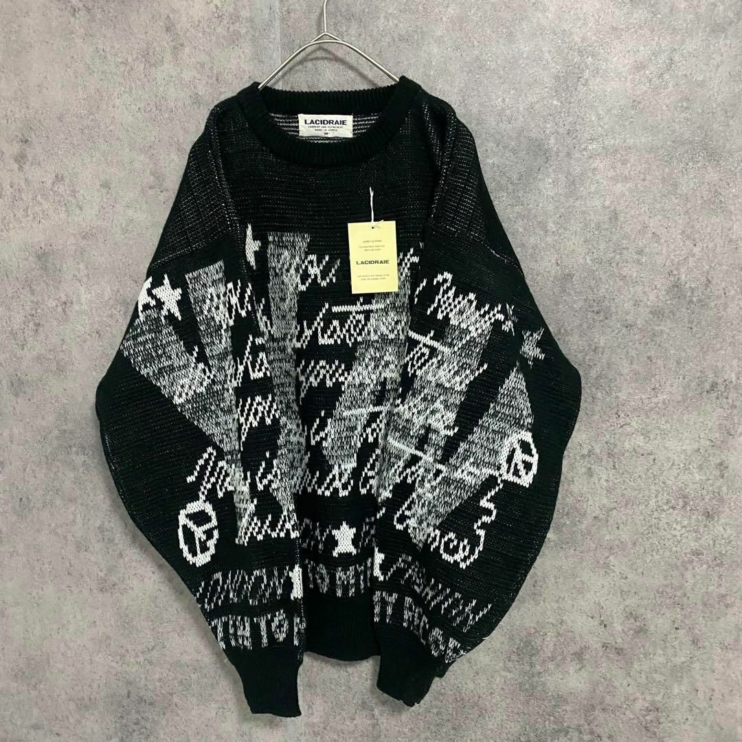 90S デッドストック 総柄ニット メンズM アクリル 個性派 B3 - ニット ... 90s vintage デッドストック 柄ニット メンズ M 個性派 Y3