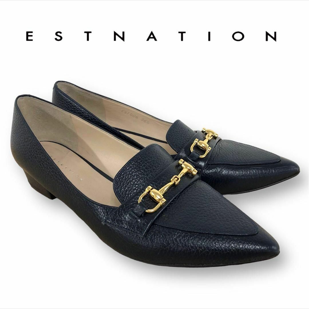 【送料無料】ESTNATION パンプス size36 1/2 ネイビー