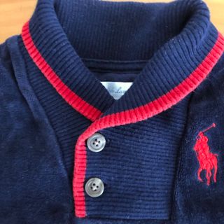 ラルフローレン(Ralph Lauren)のラルフローレン  ベロア　カバーオール　80 ネイビー(カバーオール)