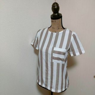 ザラ(ZARA)のZARAザラベーシック レディース XSサイズ カットソー ボーダー ポケット付(Tシャツ(半袖/袖なし))